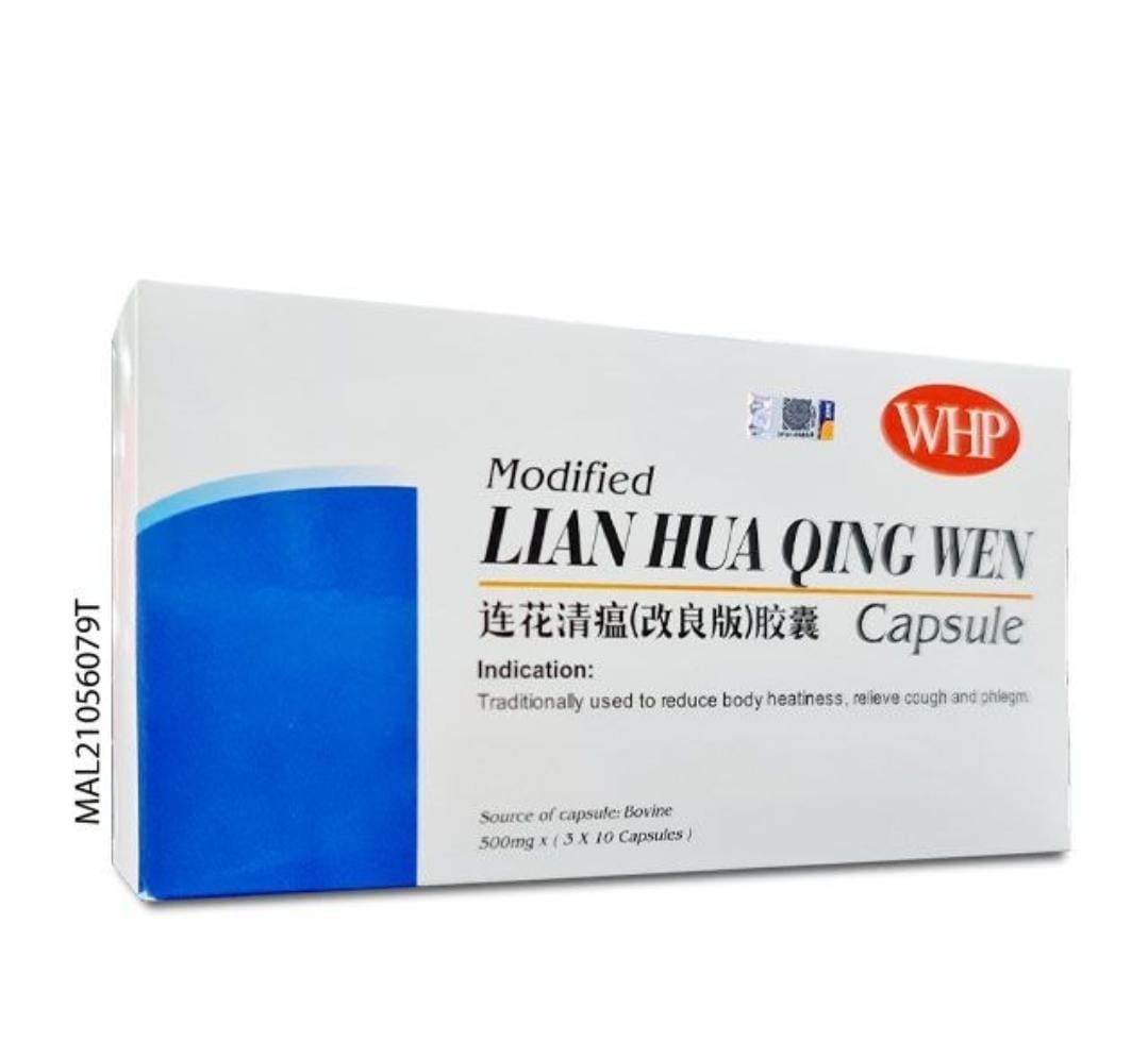 WHP MODIFIED LIAN HUA QING WEN CAPSULE 3X10S 莲花清瘟（改良版）胶囊